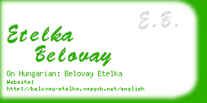 etelka belovay business card